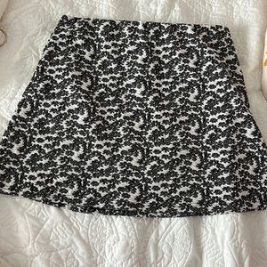 Urban Outfitters Black & White Floral High Rise Skirt